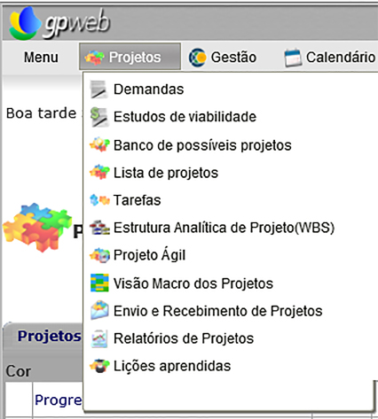 INICIAR O PROJETO I - AUTORIZAR O INiCIO DO PROJETO PASSO 02 - CRIAR UMA NOVA DEMANDA O Gerente de projetos, ao receber uma demanda por projeto, deverá acessar o MENU inicial> botão Projetos> botão