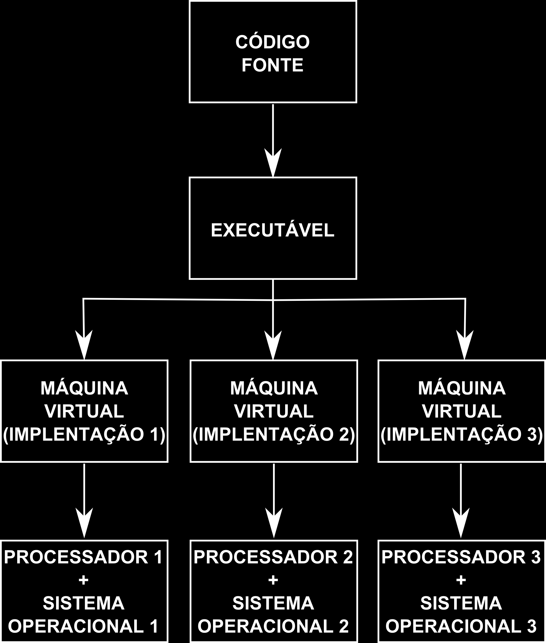 Lógica Para não ser necessário manter diversos executáveis e diversos códigos fonte de um mesmo programa, surgiu o conceito de máquina virtual.