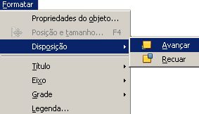 Tela de propriedades de parede do gráfico: Posição e Tamanho Possibilita redefinir a posição e o tamanho de um objeto. Clique sobre o objeto que deseja formatar Clique em Formatar Posição e tamanho.