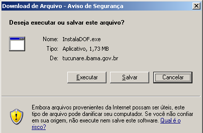 TELA DAS OPÇÕES DO DOF À partir do Menu Serviços do DOF pode-se efetuar as tarefas necessárias para uso do DOF.