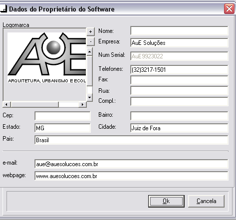 Ainda na tela de configuração do AutoLANDSCAPE, é possível configurar os dados