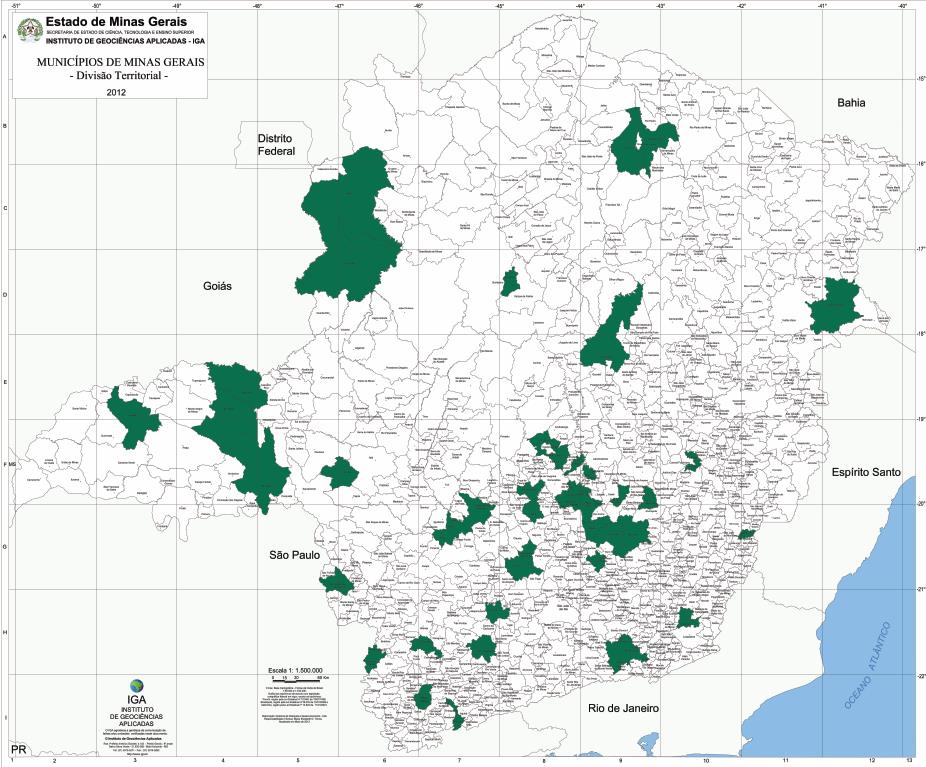 Distribuição das Organizações no Estado de Minas