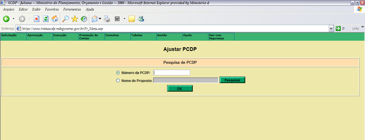 1.3. Ajustar PCDP Esse módulo serve para retornar a PCDP ao fluxo, caso a prestação de