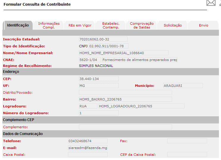 O contribuinte, acessando a aba Home - Consulta de Contribuinte, poderá formular a consulta na forma a seguir demonstrada. 4.