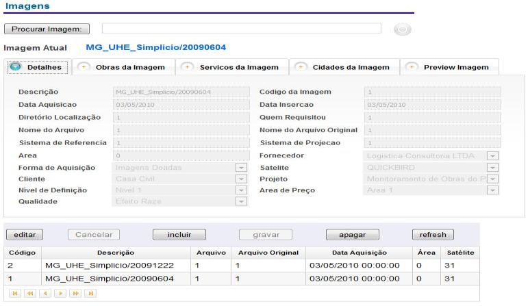 Uma ferramenta para o cadastro e gestão de metadados de obras de infraestrutura e imagens de satélite do projeto PAC 10 5 satélite; 4, um diretório de localização, onde a imagem encontra-se