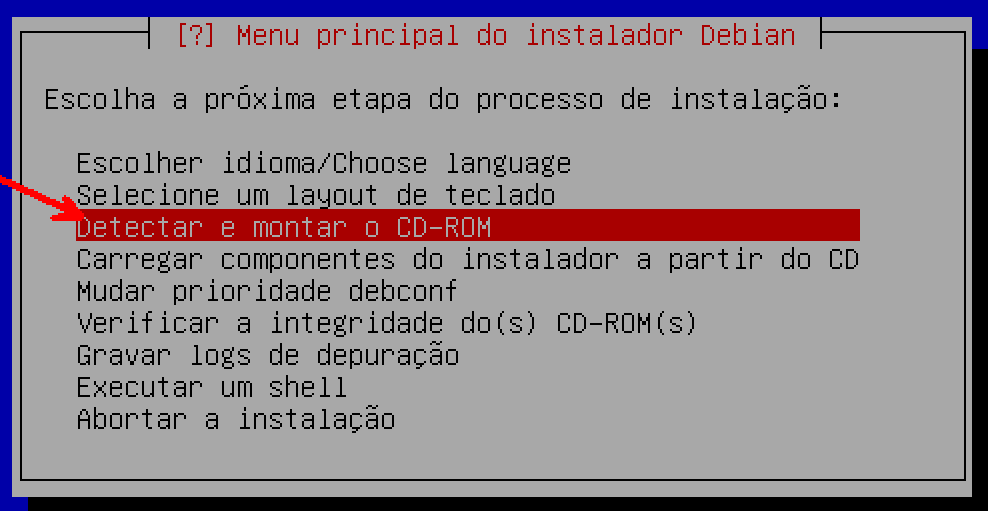 Detectar o CD-ROM Instalação Remota Selecione a opção Detectar e