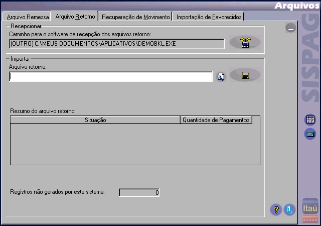 21 9. ARQUIVO RETORNO 9.1 Recepção Possibilita a importação do arquivo retorno a partir do Bankline Empresa/Empresa Plus ou do seu software de intercâmbio de arquivos.