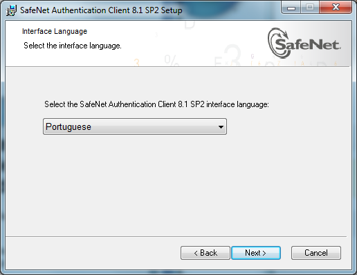 4000 usando o arquivo SafeNetAuthenticationClientRFB-x64-8.1-SP2.msi. Clique duas vezes para executar o arquivo e siga as instruções do instalador.