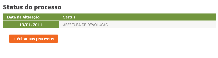 O sistema irá criar um número do Protocolo (CRM) e informar a data de abertura, número de série e número da Nota Fiscal na próxima tela: Ao clicar no número do protocolo o sistema irá trazer o status