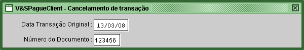 Digite o valor da transação e pressione ENTER. Aguarde o sistema consultar se a transação que desejas cancelar existe no servidor.