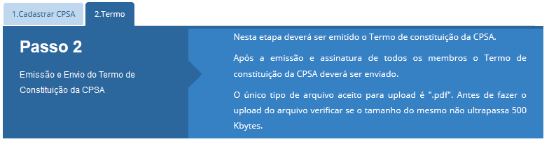 Clique no botão. Será exibido para download o TERMO DE CONSTITUIÇÃO DA COMISSÃO PERMANENTE DE SUPERVISÃO E ACOMPANHAMENTO (CPSA).