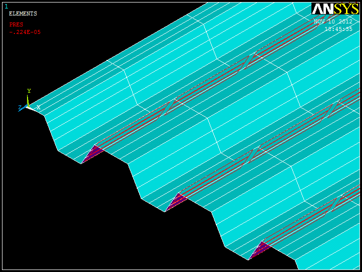 65 Para a aplicação da carga uniformemente distribuída sobre a área superficial da fôrma metálica, ainda no subitem Structural, clicar em Pressure e em seguida On Areas.