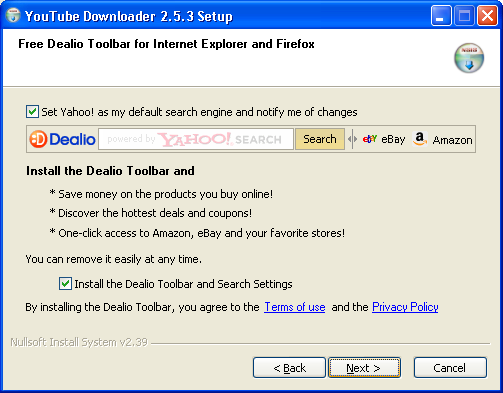 12 Escolha a pasta onde pretende instalar o programa e carregue em Next. 13 Na janela YouTube Downloader 2.5.3 Setup poderá optar por definir o Yahoo!