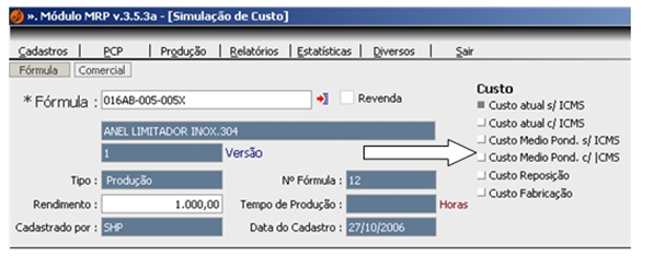 É preciso ter em mente que o custo Reposição é um valor informado pelo usuário, este custo não irá sofrer nenhuma alteração por parte do ERP JAD.