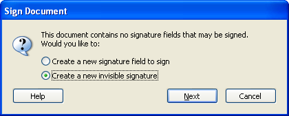 3. Abra um novo documento e clique em Sign e Sign this Document 4. No ecrã de aviso clique em Continue Signing 5.