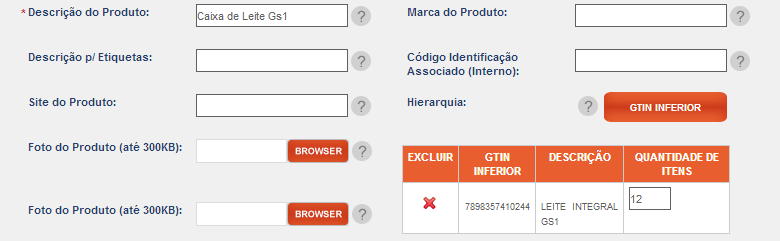 Itens Logisticos (GTIN-14) Utilização Chaves GTIN e