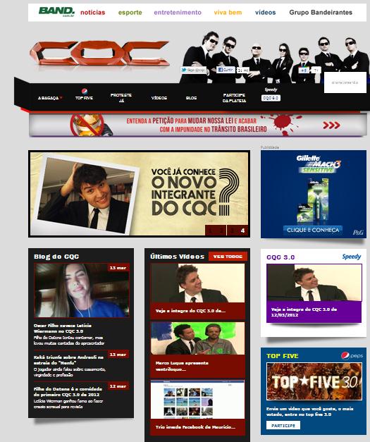 www.band.com.br/cqc No Band.com.br o CQC acontece de segunda a segunda! O BLOG do CQC mantem o internauta por dentro do que os repórteres aprontam durante a semana!