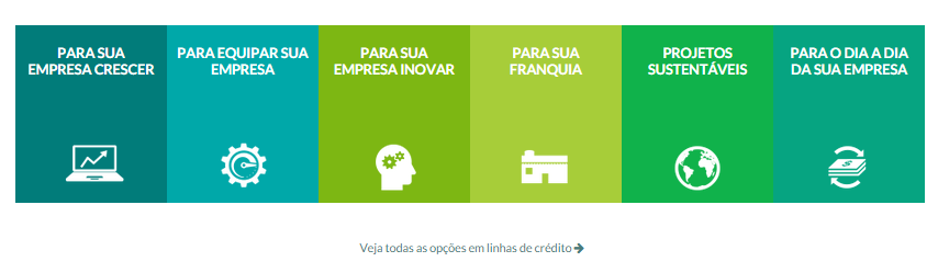 OPÇÕES DE FINANCIAMENTO A Desenvolve SP oferece diversas opções de crédito para: Projetos de Implantação,expansão