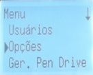 11. Menu Opções No menu principal vá em Opções, este menu fornece configurações de sistema, comunicação, opções de log, opções de acesso e função de auto teste. -> -> 11.1. Opções de sistema No menu Sistema configura-se data e hora, idioma do dispositivo, formatação de data, horário de verão além de possuir um sub-menu com opções avançadas.