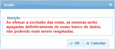 Desta forma se o usuário selecionar notas com situações divergentes, exemplo seleciona notas com situação Digitada, outras com situação Autorizada e outras com situação Rejeitada no mesmo lote para