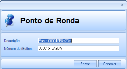 6.3 Cadastro O Software TopRonda 3 permite o cadastro de Pontos de Ronda, Ronda, Escala, Vigias, Permissões e Operadores. 6.3.1 Cadastro de Pontos de Ronda O Ponto de Ronda consiste na associação do local e o número do ibutton.