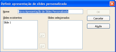 Apresentação personalizada Aqui pode-se selecionar apenas alguns slides de uma apresentação já pronta. Ou seja, é útil quando não se deseja apresentar todos os slides.