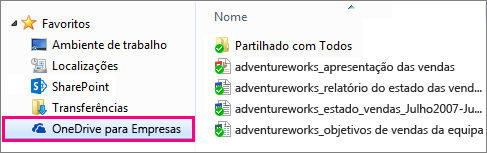 Itens que poderá procurar no OneDrive para Empresas Utilize esta tabela para localizar algumas das ferramentas e comandos mais utilizados no OneDrive para Empresas.