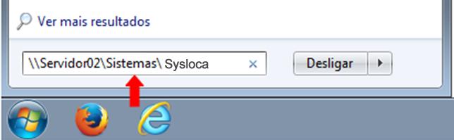 novo servidor, ou seja, a pasta Sysloca. Agora é só criar um atalho para a área de trabalho. Na pasta Sysloca, localize o arquivo psysloca.