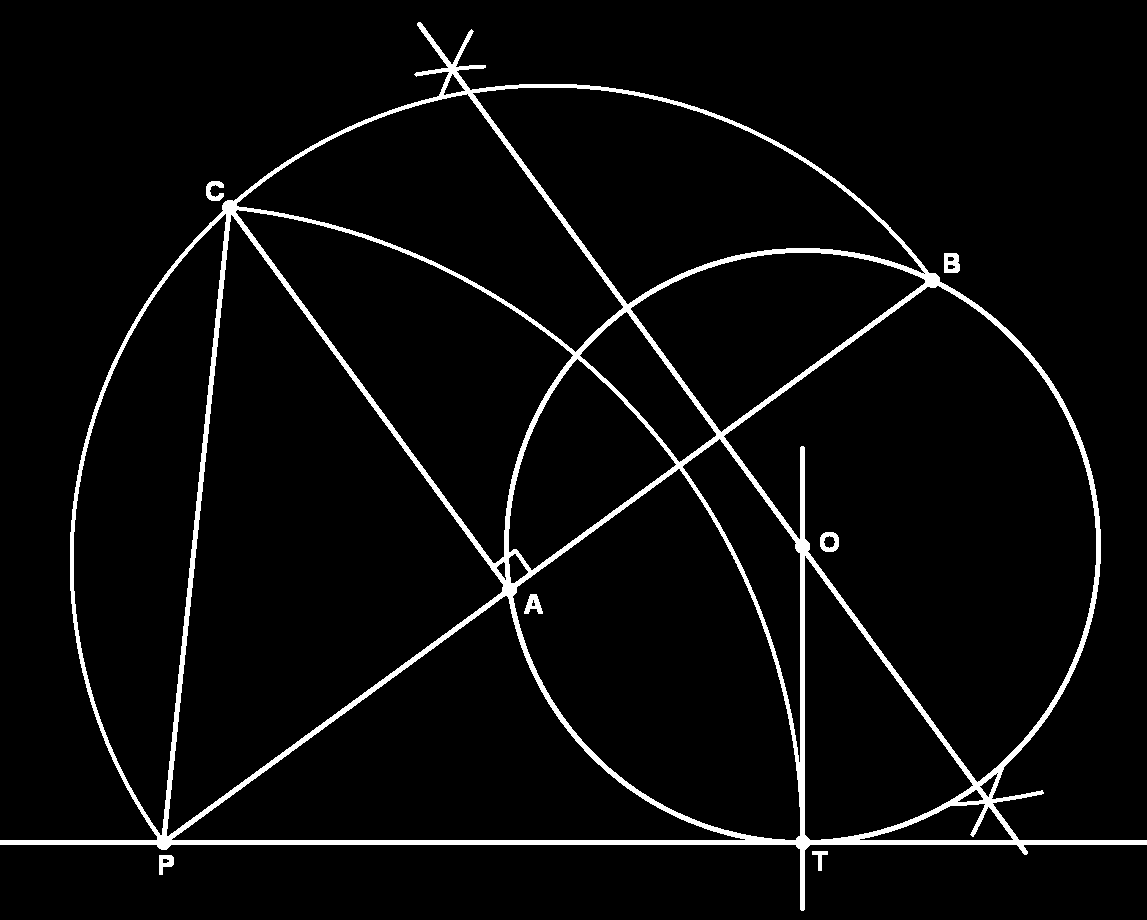 Expressões Algébricas Solução Suponha que AB seja paralelo a r (Figura 11.16.) 1. Trace a mediatriz s do segmento AB, encontrando o ponto C de interseção com a reta r. 2.