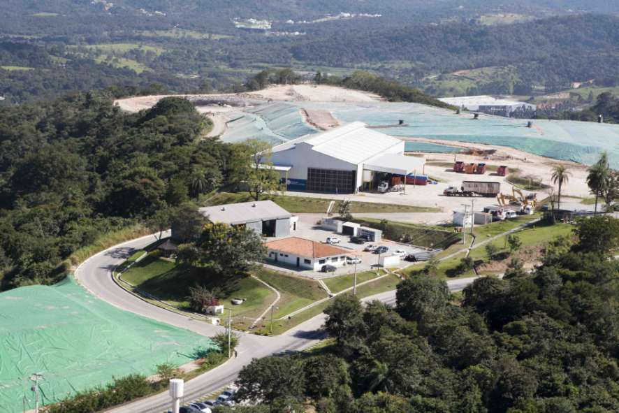 Vista superior da Unidade de Valorização Energética e Aterro Classe I e II: