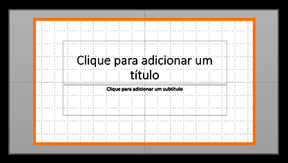 Clique na aba Exibição Logo abaixo, selecione os itens Régua, Linhas de Grade e Guias Note que seu slide ficará todo quadriculado, o que