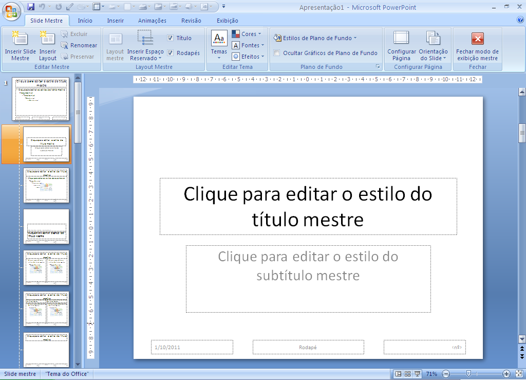 Preparação do Slide Mestre mestre.