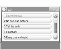 Leitor de CD 29 Se já existir um CD no interior da unidade, mas o menu do CD necessário não estiver activo: Pressione o botão MEDIA uma ou várias vezes para abrir o menu áudio CD ou CD MP3 e iniciar