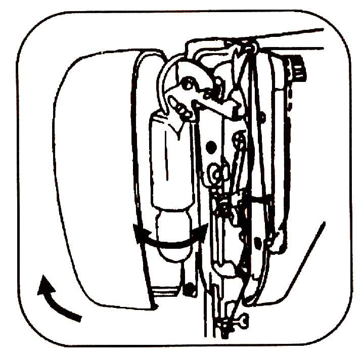 preparação para a costura Conecte o cabo de força na tomada da máquina. Conecte o plugue de ligação na tomada da parede. 3. Acione o pedal. A velocidade aumentará conforme a pressão exercida no pedal.