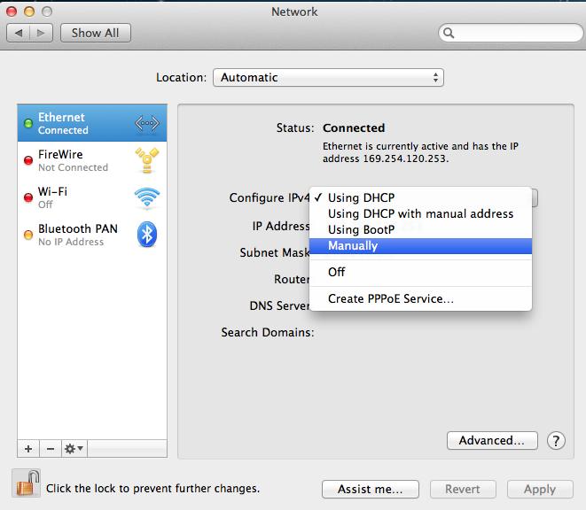 Configure IPv4 (Configurar IPv4) no painel