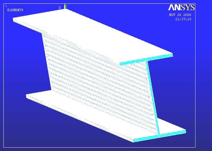 A partir daí o modelo foi malhado. Utilizamos a ferramenta Mesh Tool do ANSYS e malhamos todo o sistema com um set global de 20, para que o modelo seja equivalente aos outros analisados.