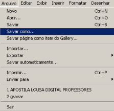 SALVANDO PROJETOS Para salvar um projeto basta clicar no ícone Quando o projeto é salvo pela primeira vez, uma janela (ver imagem abaixo) aparecerá.