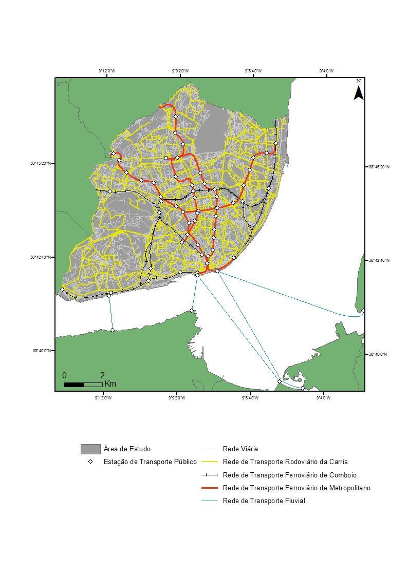 Os Transportes Públicos Área de Estudo - Município de Lisboa Transportes Públicos: Transporte Rodoviário - Carris Transporte