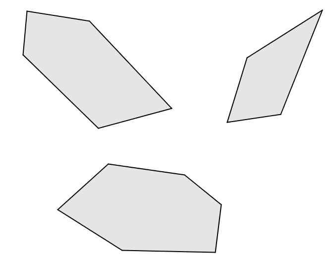 Atividade 3 Investigando polígonos côncavos e convexos 1) Os polígonos foram separados em dois grupos: A e B Grupo A Grupo B 2) Procure na coleção de figuras polígonos