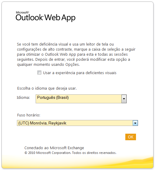 Outlook Web App (OWA) O Outlook Web App é uma interface Web para ter acesso aos e-mails, calendários, contatos, tarefas, etc.