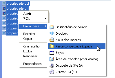 Sistema de Coordenadas requerido Todos os arquivos shapefile devem estar em Coordenadas Geográficas e datum WGS84 para que o upload seja corretamente feito.