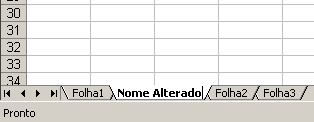 - Renomear folha Clique com o botão direito do rato no separador que quer alterar o nome e escolha a opção Mudar o nome. Digite o nome pretendido e de seguida pressione a tecla Enter para confirmar.