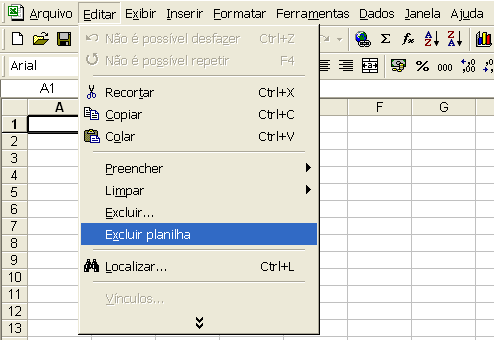 INSERINDO NOVA PLANILHA NA PASTA DE TRABALHO: Menu INSERIR / PLANILHA. A planilha será inserida á esquerda da PLAN que estiver ativa.