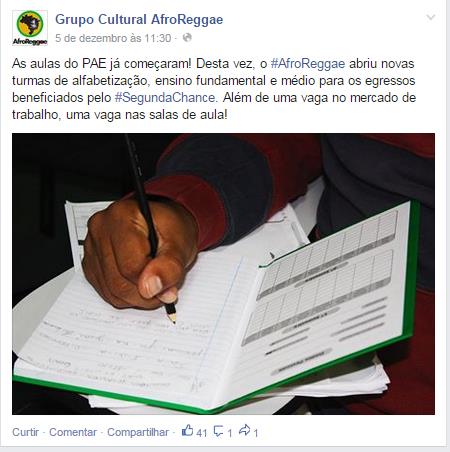 9. Mídias O Facebook e o site do Afro Reggae disponibilizam um enorme conteúdo sobre diversas Manifestações Culturais; Ações de Inclusão Social, Campanhas Sociais de interesses que se associam aos