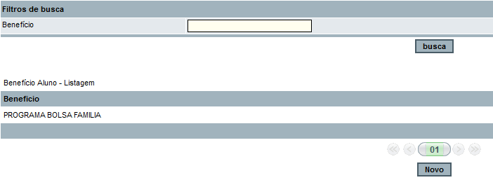 Figura 36 Clicando no botão Novo o usuário será levado a um formulário de cadastro (Figura 37). O passo feito neste formulário é apenas entrar com a descrição da religião.