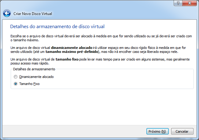 Já o disco virtual expansível é alterado automaticamente na medida em que o sistema necessitar de mais espaço.