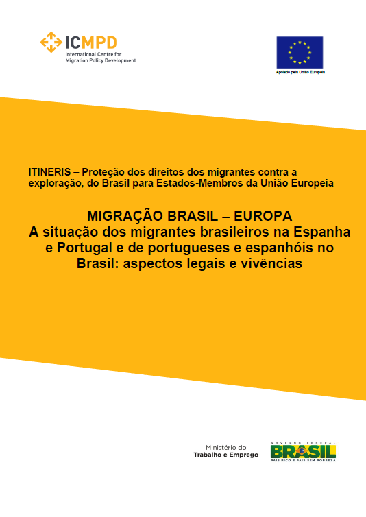 serviços, de cartilha de informações(guia para Brasileiros Imigrantes em Portugal e Espanha) e de portal.