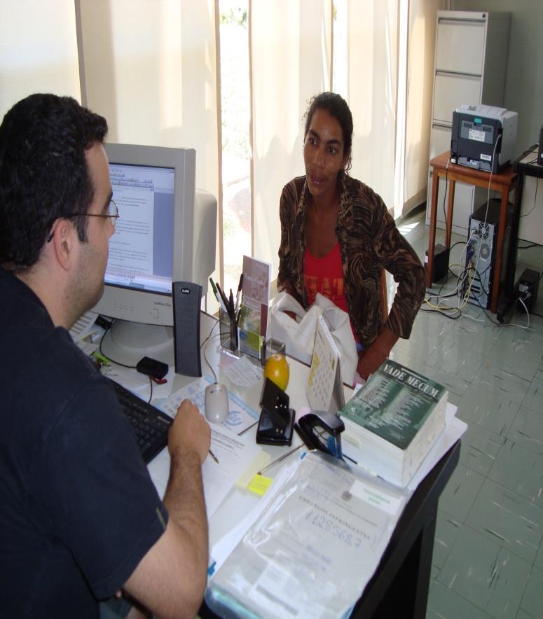 Assistência Jurídica O apoio jurídico é realizado aos sábados, das 8h30 às 12h30, no DAS da unidade de Brasília.