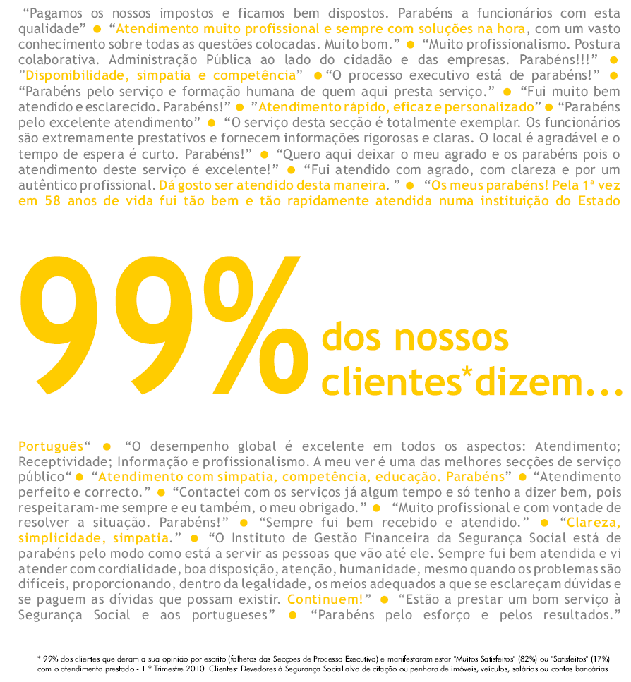 Instituto de Gestão Financeira da Segurança Social A mudança: clientes + satisfeitos Resultados