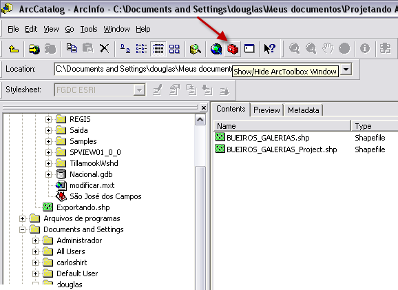 Iniciando Abra o ArcMap ou o ArcCatalog.